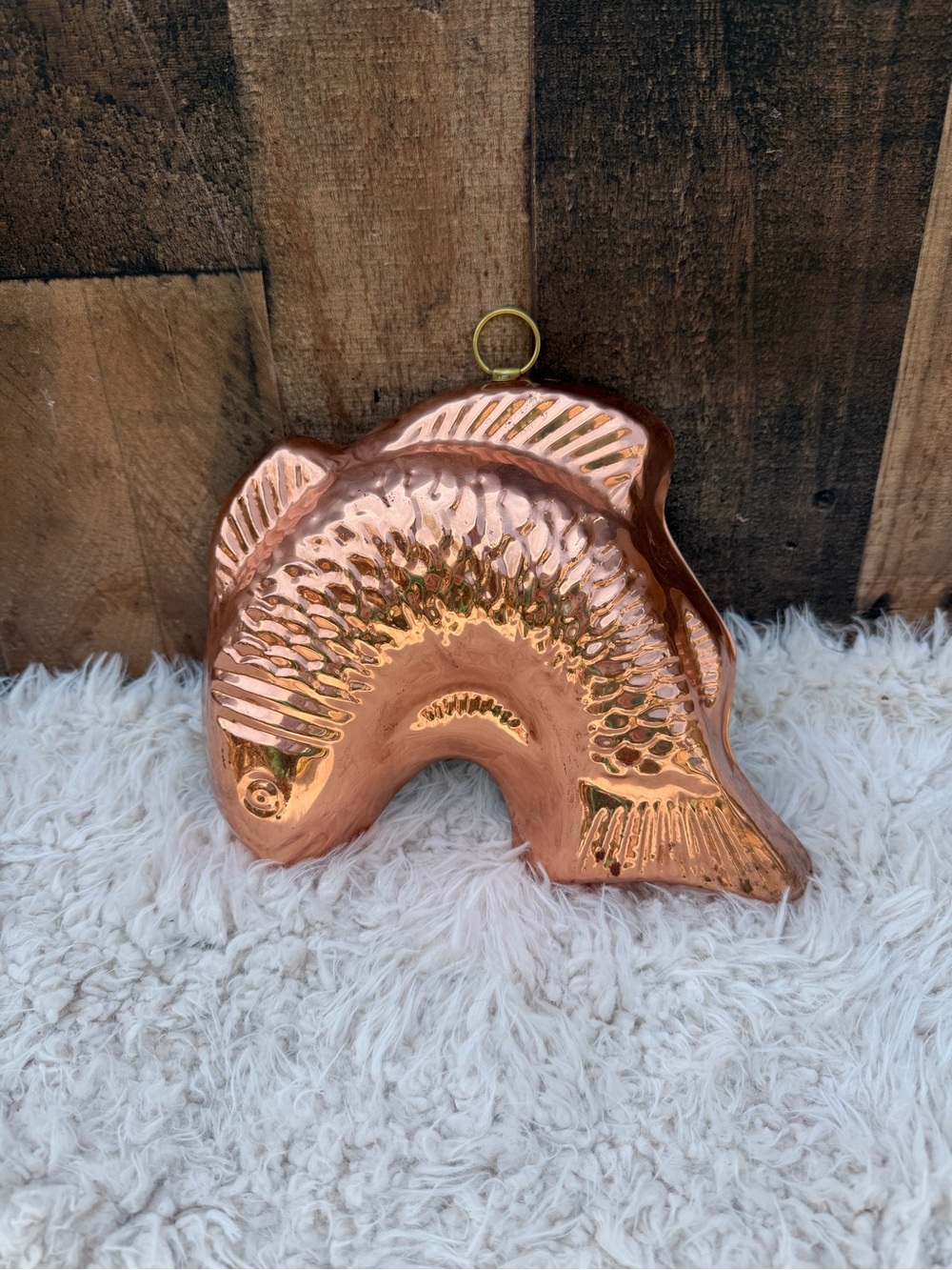Copper Fish Mold Wall Hanging - Shiny Copper Finish